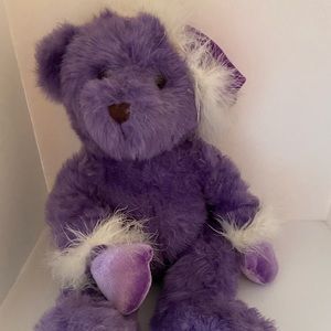Fuzzy Purple G .A.C. Teddy Bear Wearing a Hat